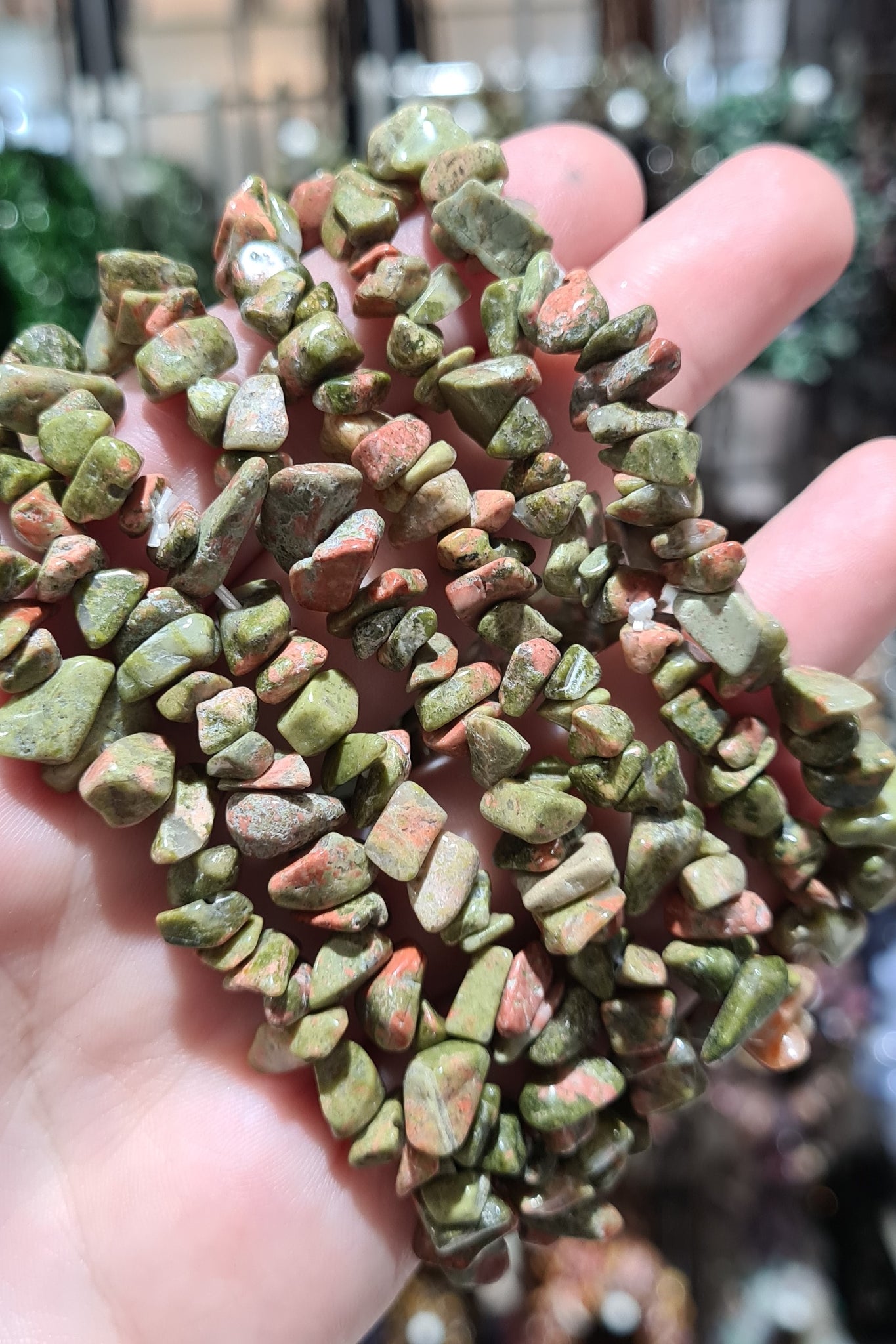 Unakite Chip Bracelets